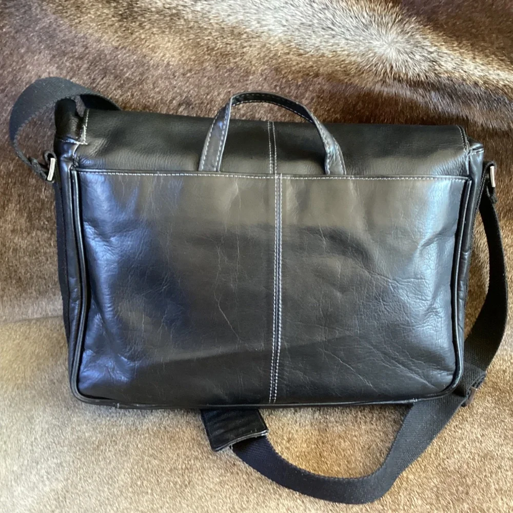 Pelle Leather Flap Top Briefcase Messenger Crossbody Bag